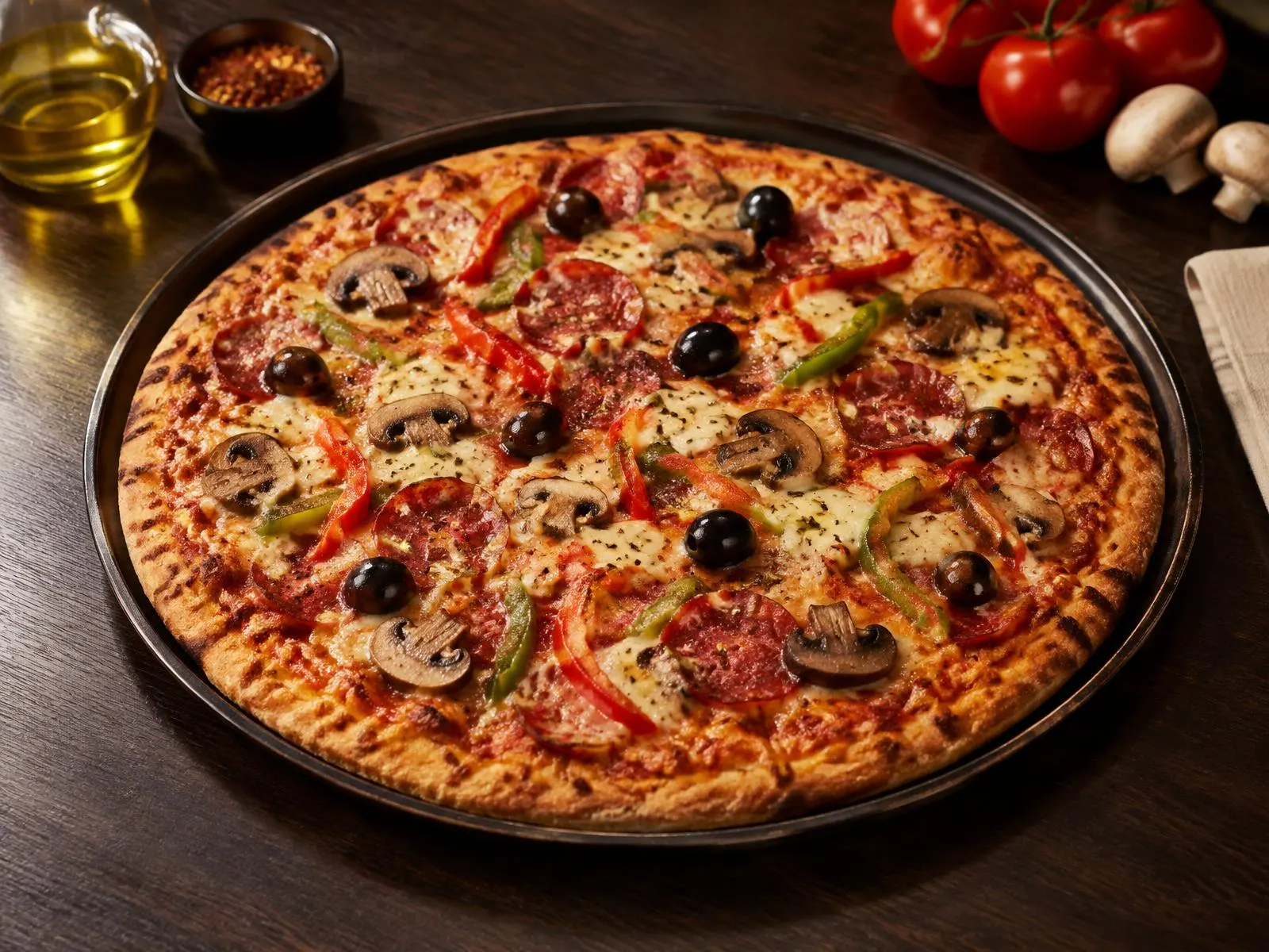 Klassisch belegte Pizza von Da Emilio in Osnabrück